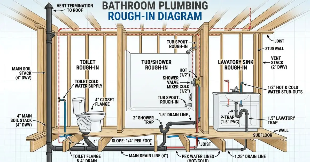 Bathroom Plumbing Rough In Diagram