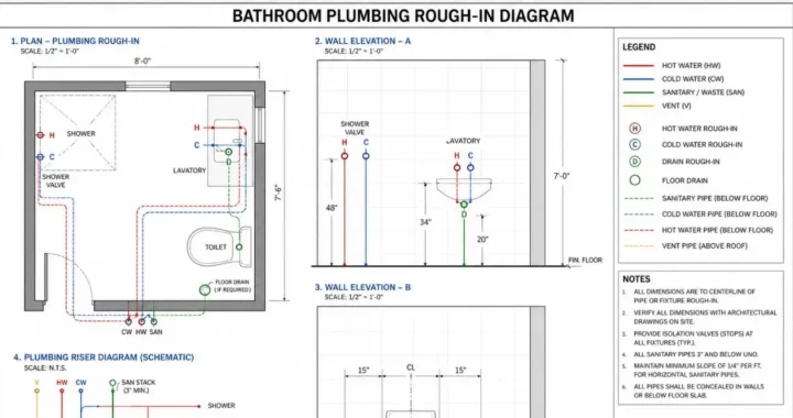 Bathroom Plumbing Rough-In Diagram: Complete Guide