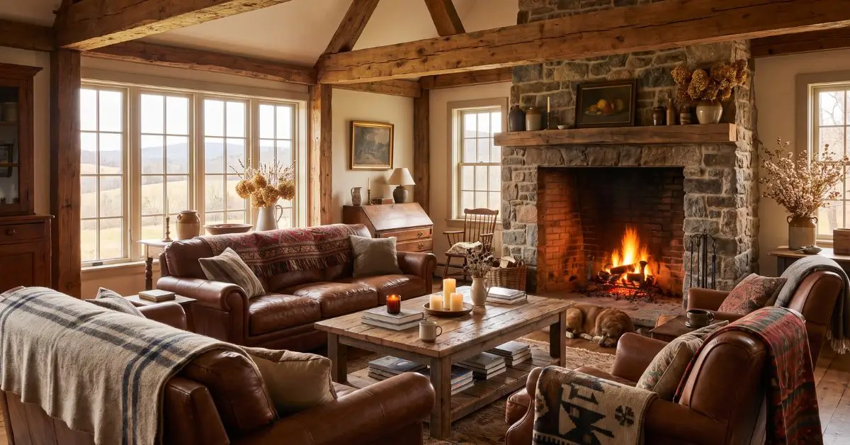 Rustic Warm Farmhouse Living Room